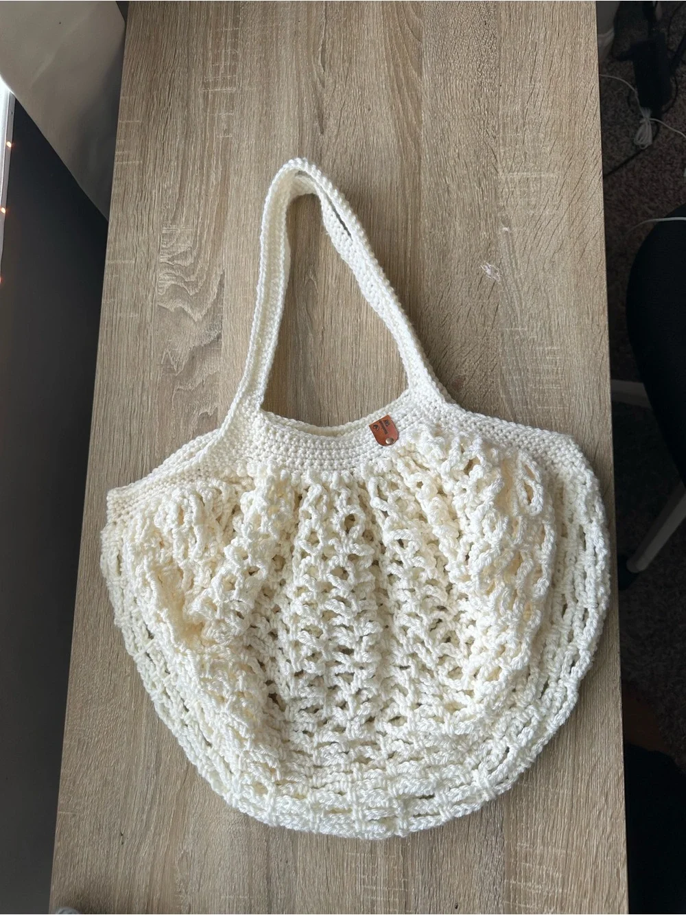 Handmade Cream Crochet beach/tote bag🌊☀️